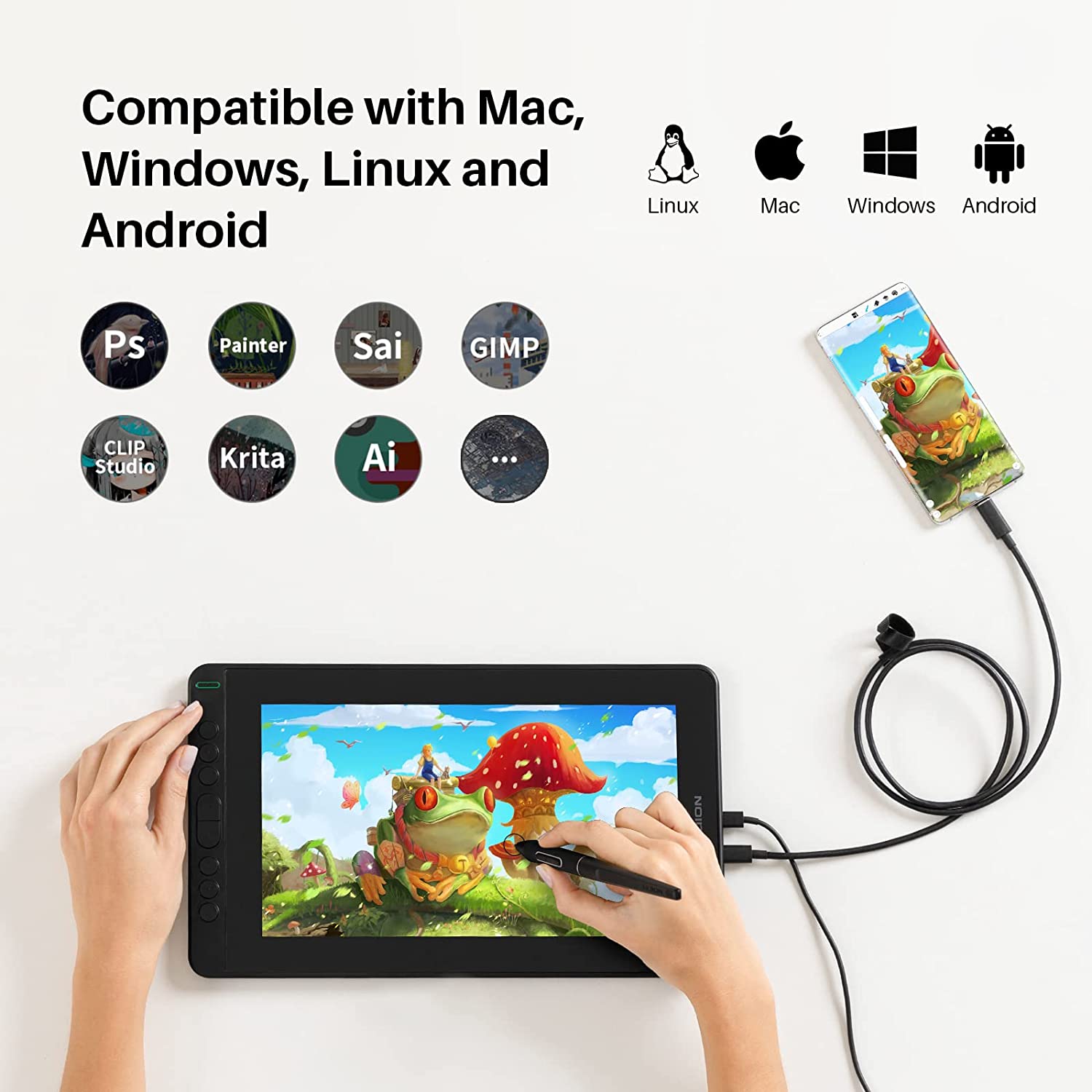 Kamvas 12 with Stand Cosmo Black Huion Philippines